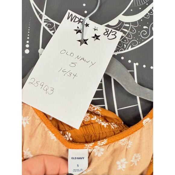 Old Navy Dress Women's Small Sleeveless Mustard Floral Print - Picture 3 of 4